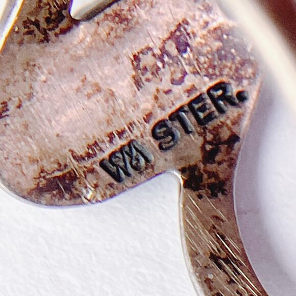 Vintage Ring Sterling Silver Mother of Pearl 1960s Signed WM Modernist Size 7.5 - Picture 14 of 16